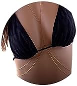 14K Gold Plated Sexy Body Chains for Women Layered Rhinestone Crossover Bikini Bra Body Jewelry Summer Beach Crystal Belly Waist Chain