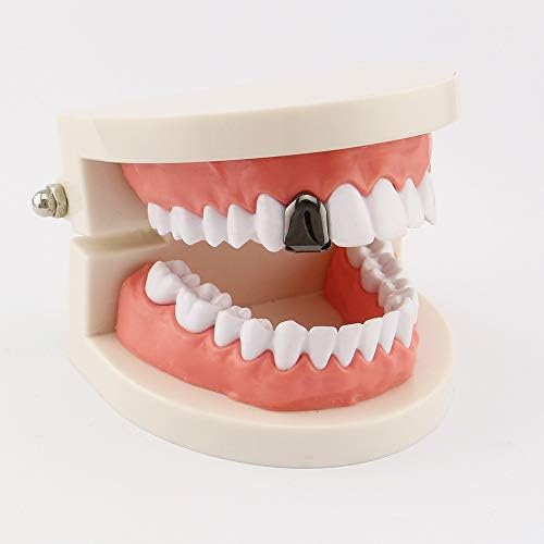 14K Plated Gold Mouth Teeth Set Hip Hop Teeth Plain Fake Top Tooth Caps Dental Bottom Party Cosplay For Men Women Rapper Accessories