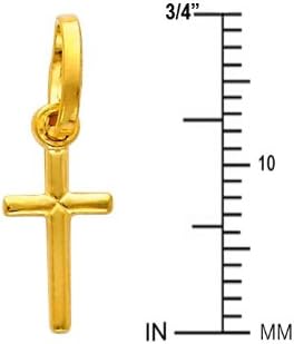 14k REAL Yellow OR White Gold Tiny Latin Style Cross Charm Pendant