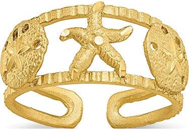 14K Yellow Gold Starfish Toe Ring - Jewelry By Sweet Pea