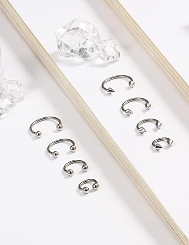 16G Surgical Steel Nose Septum Horseshoe Hoop Earring Eyebrow Tragus Helix Lip Rings Piercing Jewelry