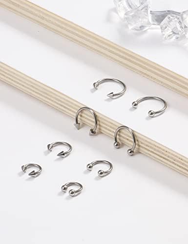 16G Surgical Steel Nose Septum Horseshoe Hoop Earring Eyebrow Tragus Helix Lip Rings Piercing Jewelry