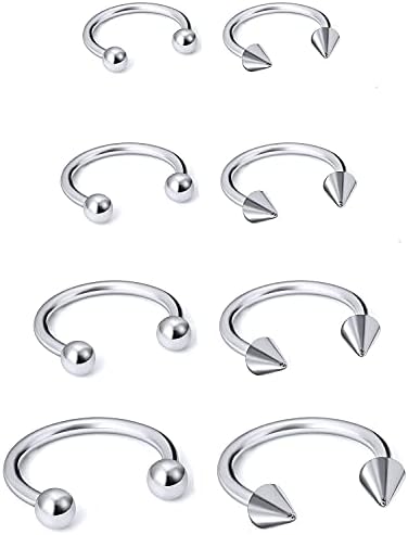 16G Surgical Steel Nose Septum Horseshoe Hoop Earring Eyebrow Tragus Helix Lip Rings Piercing Jewelry