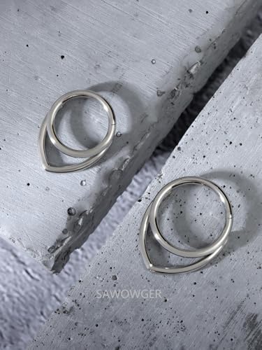 16G Titanium Septum Rings Double Septum Jewelry Daith Piercing Jewelry Silver Gold Hinged Segment Helix Clicker Piercing Jewelry 8 Mm 10 Mm Seamless Ring Hypoallergenic Jewellery For Her