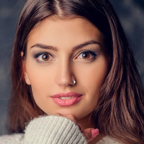 18g Gold Nose Hoops Opal Nose Rings For Women - Fake/Real Surgical Steel Hypoallergenic