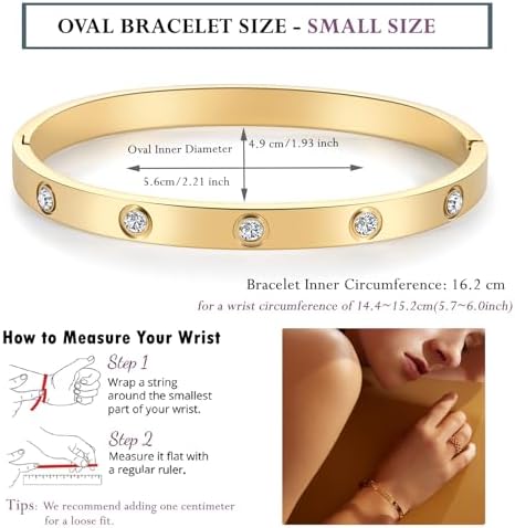 18K Gold-plated Bracelets For Women Friendship Love Bangle Bracelets Stainless Steel Bracelet Jewelry Birthday Gifts For Women Stocking Stuffers