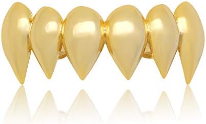 18K Gold Silver Plated Hip Hop Top Vampire Fangs Teeth Grillz