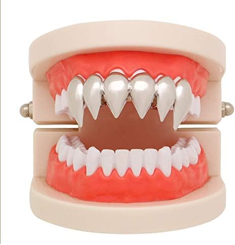 18K Gold Silver Plated Hip Hop Top Vampire Fangs Teeth Grillz