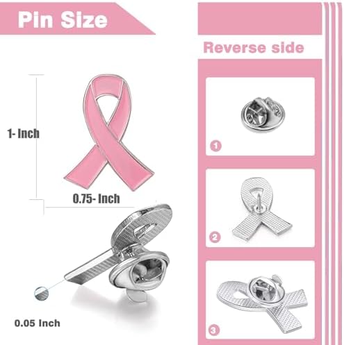 2/20/50Pcs-Official Ribbon Pins Breast Cancer Awareness Lapel Pin Pink Pins