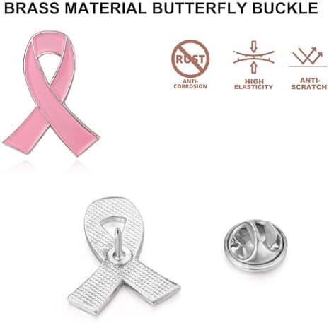 2/20/50Pcs-Official Ribbon Pins Breast Cancer Awareness Lapel Pin Pink Pins