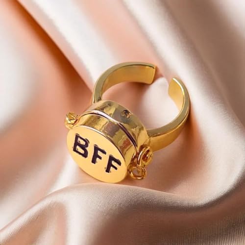 2/4PCS Bff Ring Anime Best Friend Aesthetic Spinninng Adjustable Ring For Teen Best Friendship Jewelry Gifts