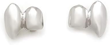 2 Pcs 18K Gold Plated Double Tooth Cap Hip Hop Teeth Grillz Vampire Fangs Grills Set for Men and Women Rapper Cosplay Costume