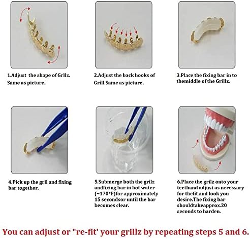 2 Pcs 18K Gold Plated Hip Hop Teeth Grillz Caps Single Plain Gap Grillz Single Tooth Top And Bottom Grills For Your Teeth