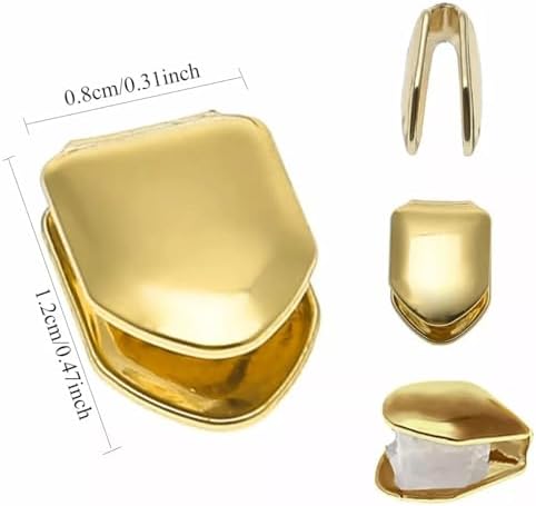 2 To 4 Pcs Grillz For Women Men 18K Gold Plated Mouth Teeth Grills Hip Hop Rhinestone Single Teeth Cap Halloween Party Cosplay Rapper Accessories