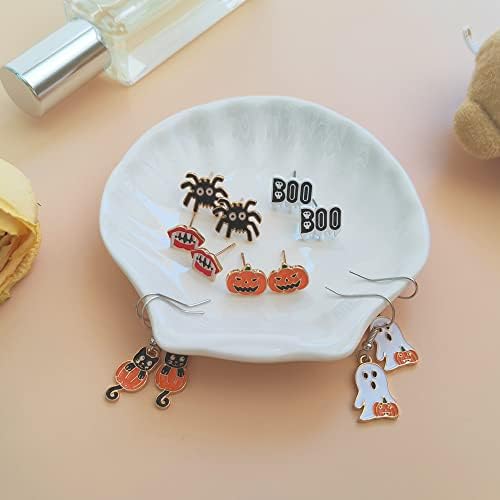 20/24 Pairs Hypoallergenic Halloween Earrings For Girls Cute Stud Earrings Sets Halloween Earrings For Women Teen Girls Pumpkin Spider Bat Black Cat Ghost Witch Candy Spooky Earrings Halloween Jewelry Fall Earring Set