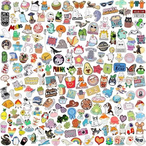 20/40/50 Pcs Cute Enamel Backpack Pins Funny Anime Enamel Lapel Pins Bulk Set Cool Brooch Button Pins Badge Aesthetic for Backpacks Bag Jacket Kids Girls Festival Present (Random Style)