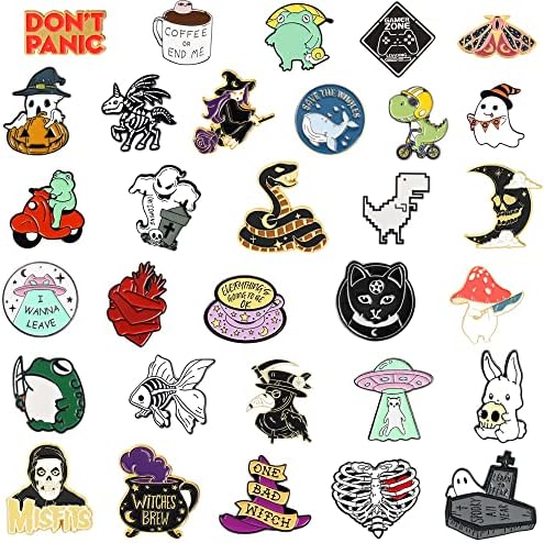 20/40/50 PCS Cute Enamel Backpack Pins Funny Enamel Pins Bulk Set Cool Button Pins Aesthetic Brooch Lapel Pins Anime For Backpacks Jackets Hats Kids Girls