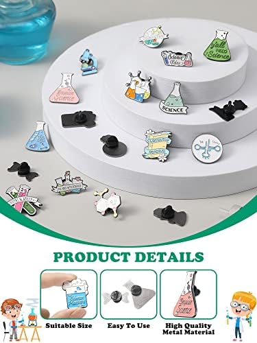 20 Pcs Science Party Favors Enamel Pins Back To School Gifts Science Theme Cute Cartoon Lapel Pin Scientist Laboratory Pins For Badges Chemistry Bag Backpack Party Gifts