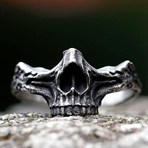 2023 Skull Ring Cool Evil Death Punk Rock Stainless Steel Rings Aly Style Jewelry