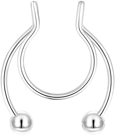 20G Fake Nose Rings Hoop Clip-on Stainless Steel Septum Jewelry Non Piercing Fake Cartilage Earring Lip Rings Faux Nose Ring Piercing Jewelry for Women Men