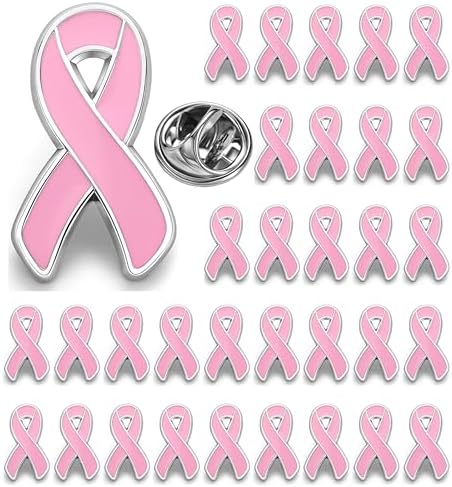 25/50/100/200 pieces Breast Cancer Awareness Lapel Pins Pink Hope Ribbon Brooch for Doctors nurses Backpack hat and clothes Women Girls Charity Public Social Event Fundraising activity bulk