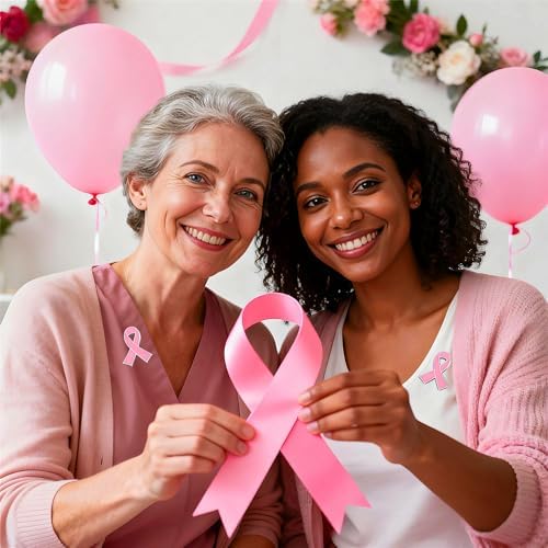 25/50/100/200 Pieces Pink Ribbon Pins Breast Cancer Awareness Enamel Lapel Pin For Women Pink Ribbon Brooch Pins Pink Hope Ribbon Metal Medal For Charity Recognition Public Event Fundraiser Survivor Movement