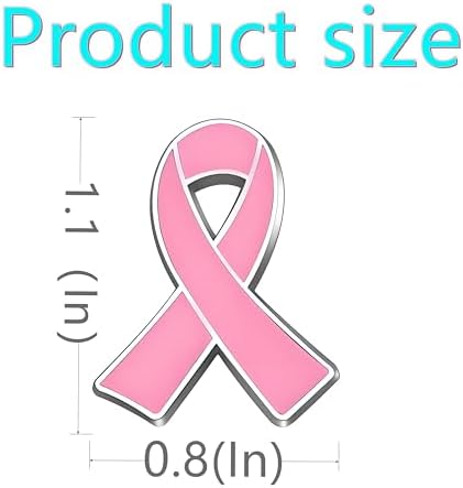25/50/100/200 Pieces Pink Ribbon Pins Breast Cancer Awareness Enamel Lapel Pin For Women Pink Ribbon Brooch Pins Pink Hope Ribbon Metal Medal For Charity Recognition Public Event Fundraiser Survivor Movement