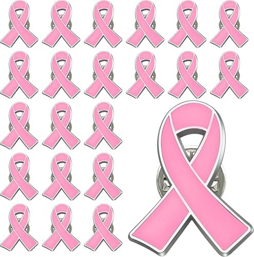 25/50/100/200 pieces pink ribbon pins breast cancer awareness enamel lapel pin for Women Pink Ribbon brooch Pins Pink Hope Ribbon Metal Medal for Charity Recognition Public Event Fundraiser Survivor Movement