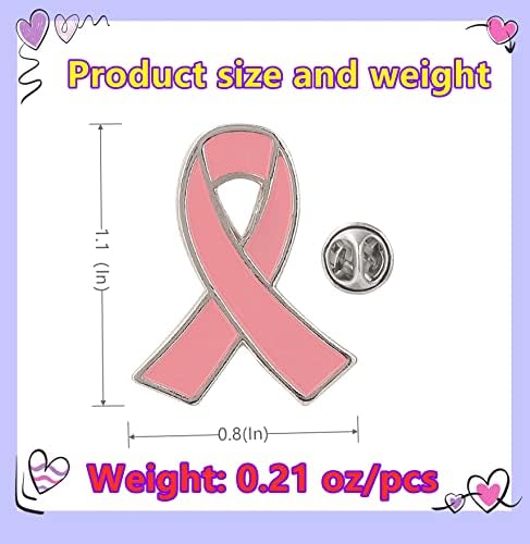25/50/100PCS Breast Cancer Awareness Lapel Pins Pink Hope Ribbon Brooch For Women Girls Charity Public And Social Event
