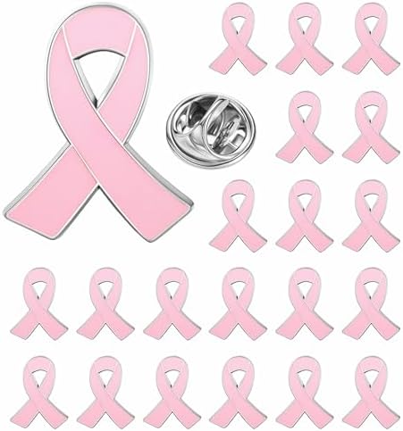 25/50/100PCS Breast Cancer Awareness Lapel Pins Pink Hope Ribbon Brooch for Women Girls Charity Public and Social Event