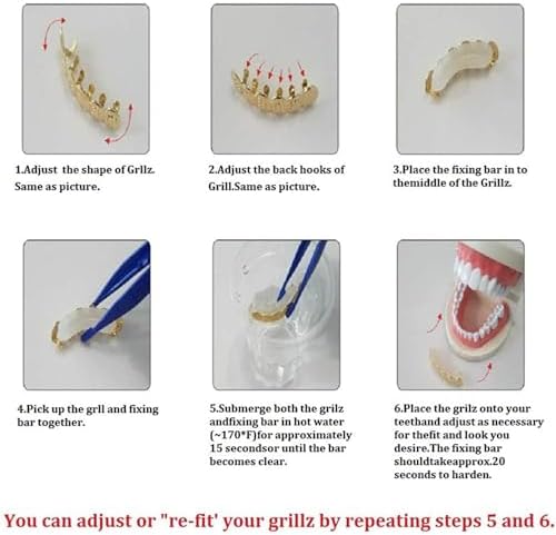 2Pcs 14K Gold Plated Hip Hop Teeth Grillz Punk Custom Fit Teeth Grillz Caps Hollow Out Double Teeth Grills For Your Teeth Gold Grillz For Men Women