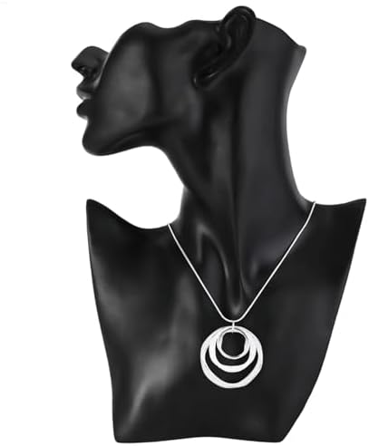 3 Circles Silver Hoop Earrings And Necklace Set For Women - 925 Plated Hypoallergenic Small Hoops