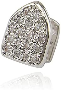 3 Pcs 18K Gold Plated Diamond Grillz Hip Hop Teeth Grillz Caps Single Grills For Your Teeth Grills Set For Men Women Rapper Cosplay Costume