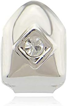 3 Pcs 18K Gold Plated Diamond Grillz Hip Hop Teeth Grillz Caps Single Grills For Your Teeth Grills Set For Men Women Rapper Cosplay Costume