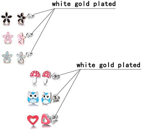 30 Pairs Hypoallergenic Earrings For Girls Sensitive Ears With Stainless Steel Post -Assorted Cute Stud Earrings For Teens Girls Women