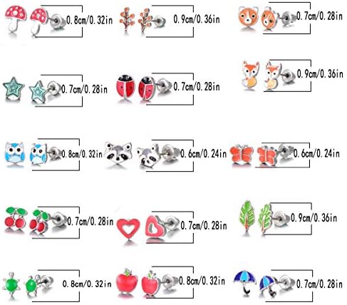 30 Pairs Hypoallergenic Earrings For Girls Sensitive Ears With Stainless Steel Post -Assorted Cute Stud Earrings For Teens Girls Women
