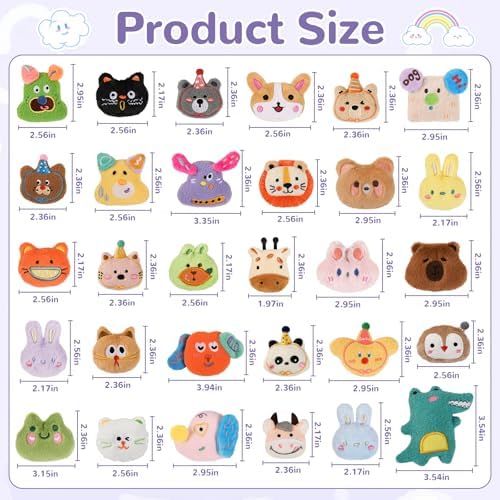 30PCS Goodie Bags Stuffers For Kids Plush Cute Pins For Backpacks Party Favors Return Gifts For Birthday Party