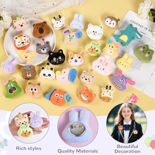 30PCS Goodie Bags Stuffers For Kids Plush Cute Pins For Backpacks Party Favors Return Gifts For Birthday Party
