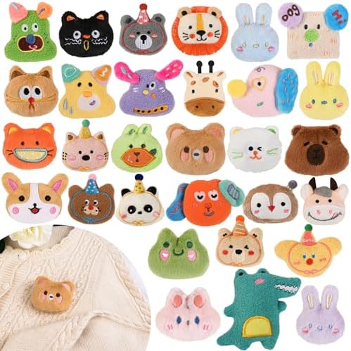30PCS Goodie Bags Stuffers for Kids Plush Cute Pins for Backpacks Party Favors Return Gifts for Birthday Party