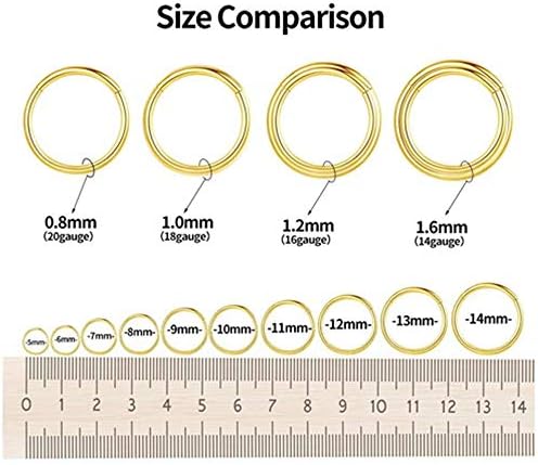 316L Surgical Steel Nose Rings Hoop Septum Clicker Hinged Segment Ring Lip Ear Piercing Earrings For Cartilage Helix Tragus Conch Rook 20g 18g 16g 14g 12g 10g 8g Inner Diameter 5mm To 22mm