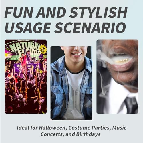 4 Pcs Gold Plated Gold Tooth Cap And Cuban Link Bracelet For Men Hip Hop Teeth Accessories Plain Single Tooth Cap For Teeth Mouth Realistic Fake Teeth Grills For Party Open Face Front Tooth Caps