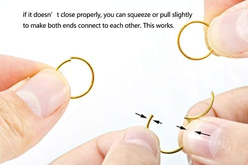 4Pairs/Pcs 18G Surgical Steel Hinged Clicker Segment Nose Rings Hoop Helix Cartilage Daith Tragus Sleeper Earrings Body Piercing For Women Men 6mm 8mm 10mm 12mm