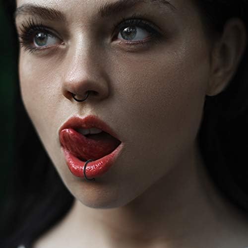 4Pcs 16G 18G 20G Surgical-Steel-Piercing-Ring-Nose-Rings-Hinged-Hoop-Earrings 6mm 8mm 10mm 12mm Seamless Stainless Steel Clicker Eyebrow Septum Piercing Hoop Sliver Black Gold Rose Gold Rainbow Body Jewelry Set