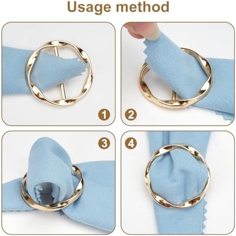 4PCS Scarf Ring Clip -T-shirt Ties Clips Clothes Corner Knotted Button For Women Fashion Metal Round Circle Shirt Clip Buckle