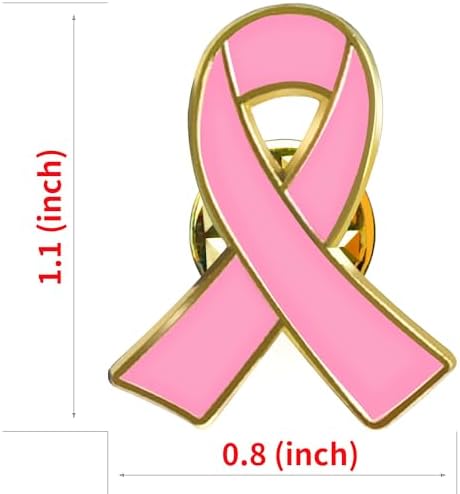 6/12/25/50/100/200 Pieces Pink Ribbon Pins Breast Cancer Awareness Brooch Enamel Lapel Pin Women Badge Nurse Doctor Charity Fundraising Public Events Survivor Bulk