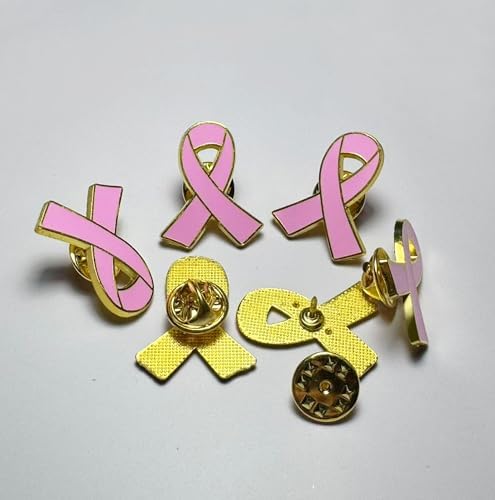6/12/25/50/100/200 Pieces Pink Ribbon Pins Breast Cancer Awareness Brooch Enamel Lapel Pin Women Badge Nurse Doctor Charity Fundraising Public Events Survivor Bulk