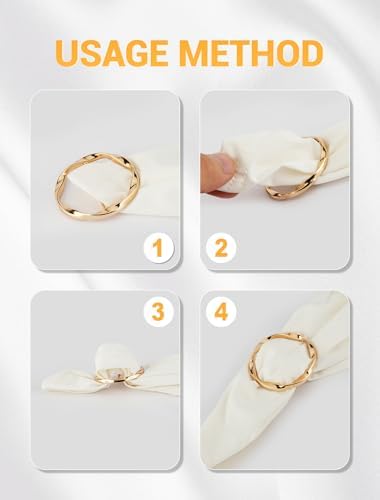 6 PCS Premium Silk Scarf Ring Clip Slide T-Shirt Tie Clips Buckle Clothes Corner Knotted Button For Women Clothing Waist Cincher Clips Tightener Fashion Metal Round Circle Shirt Clips Wrap Holder