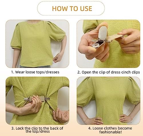 6 Pieces Dress Clips Back Cinch Set 5.5inch Scarf Sweater Clothes Shawl Retro Cardigan Collar Travel Hat Dress Shirt Brooch Clip For Women Girl Decor