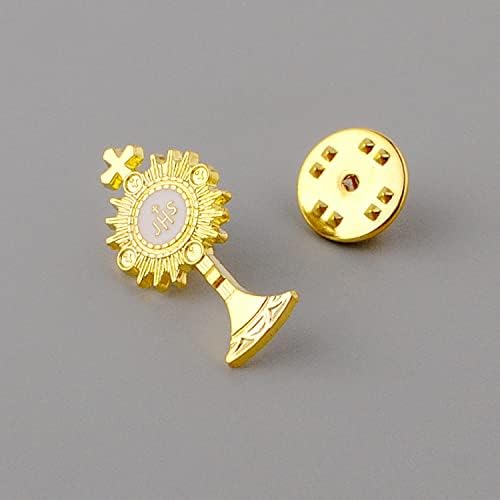 6 Sets Of Gold Tone First Communion Lapel Pin Gifts Catholic IHS Breastpin For Girl Boy Eucharistic Minister