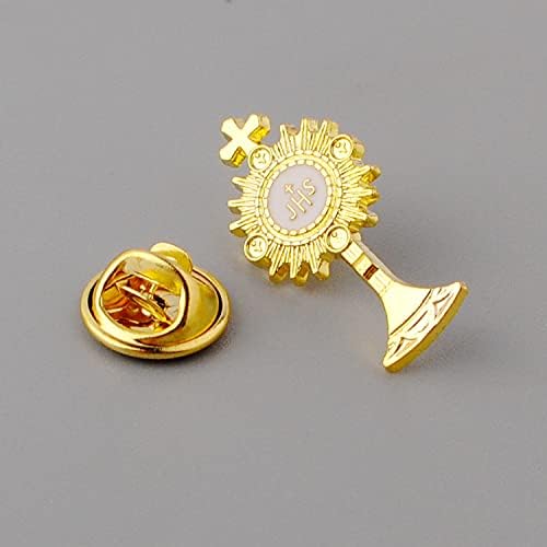 6 Sets Of Gold Tone First Communion Lapel Pin Gifts Catholic IHS Breastpin For Girl Boy Eucharistic Minister